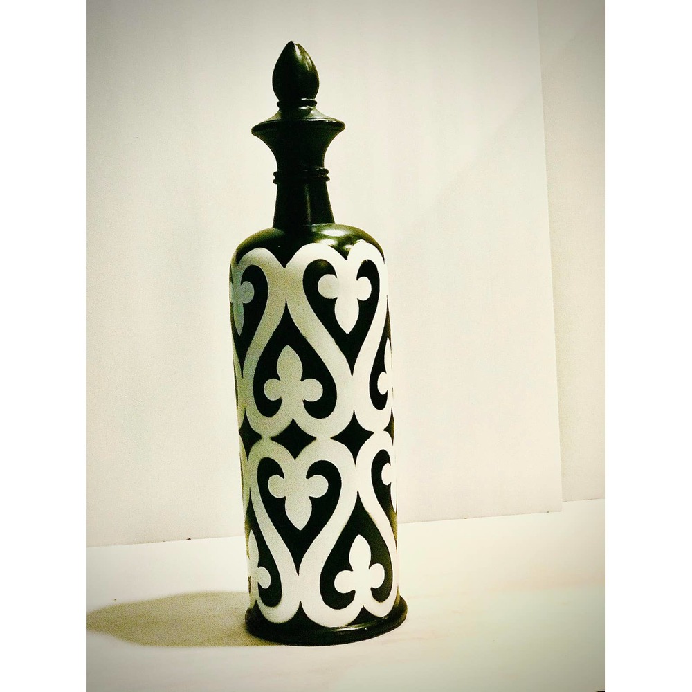 Mid century sculpture in Blue and White Moroccan design 17" tall